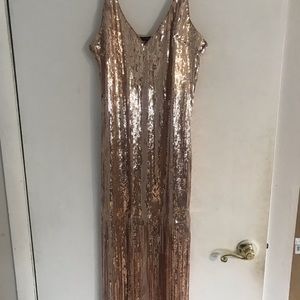Sequin pink flapper dress
